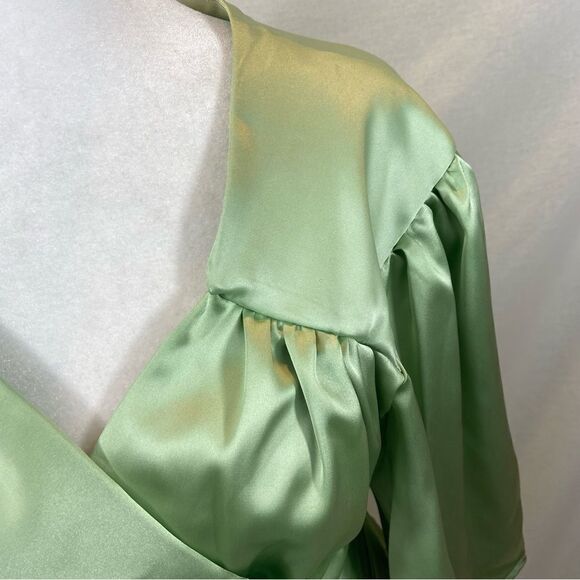 Ladies Flounce London‎ long sleeve wrap maxi dress in light khaki Size 18 - Picture 12 of 14